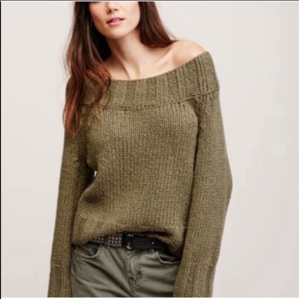 Free people olive green sweater